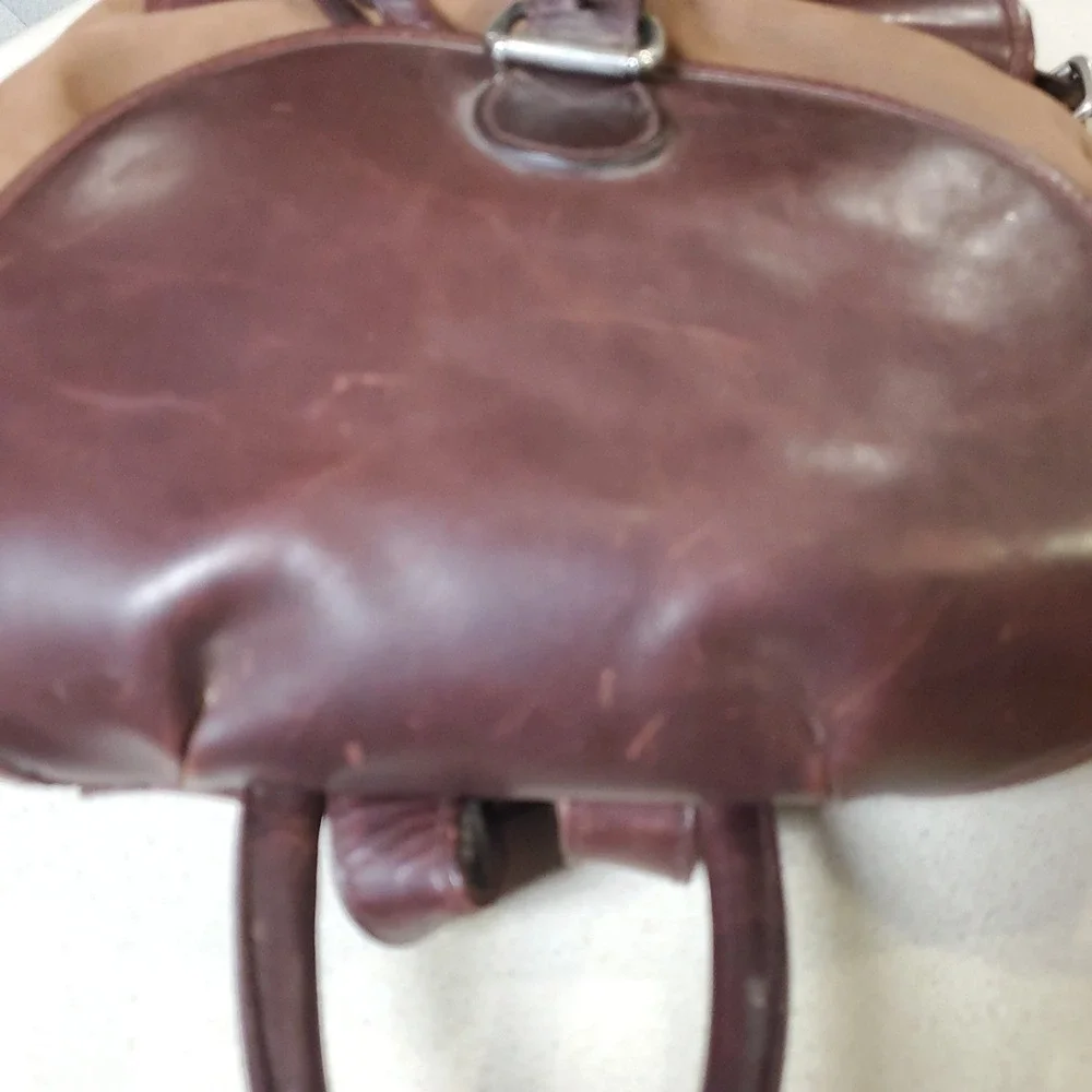 Ellington Leather Goods Suede and Leather Backpack Brown Tan Vintage Style
